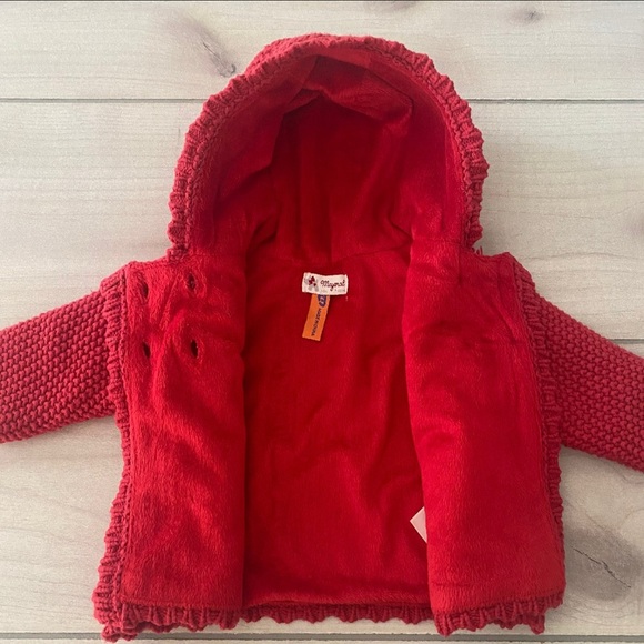 Mayoral Red Knit Hooded Sweater Jacket - Picture 5 of 5